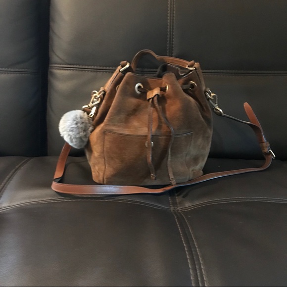 michael kors suede bucket bag